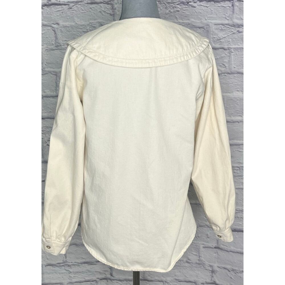Vintage Gotcha Covered Prairie/Cottage Style Cotton Sailor Collar Blouse - Picture 4 of 8